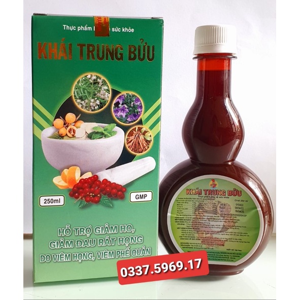 Khái Trung Bửu - Siro hổ trợ Tan đàm - Giảm ho - Đau rát họng do Viêm họng Viêm phế quản