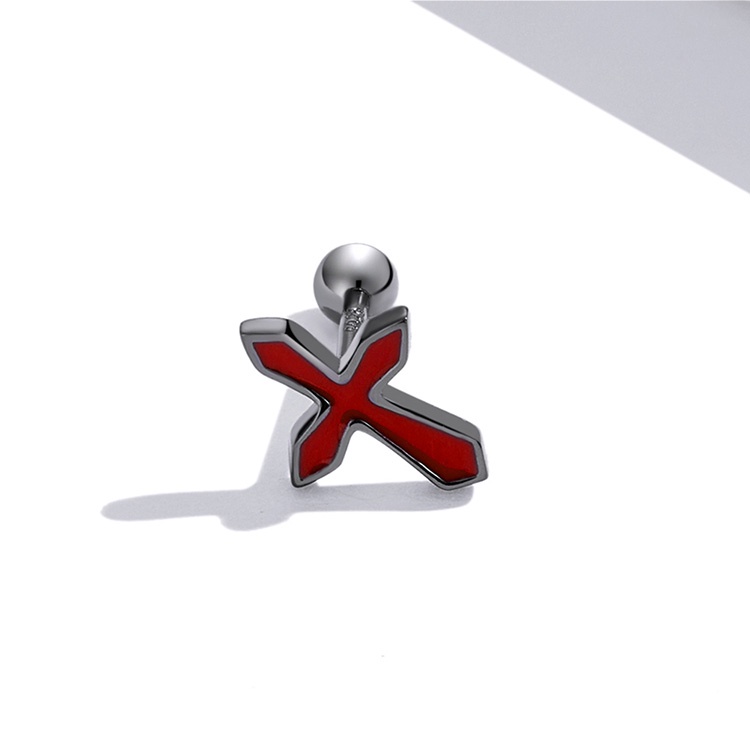 Bông tai Bamoer SCE1327 bằng bạc S925 hình thánh giá thời trang cho nữ