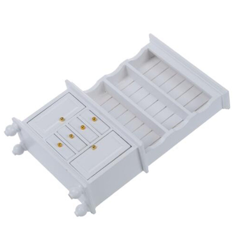 Mô Hình Kệ Sách Trang Trí Nội Thất Bằng Gỗ Màu Trắng Dm2