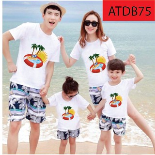Áo thun đi biển in nhiệt cây dừa atdb75