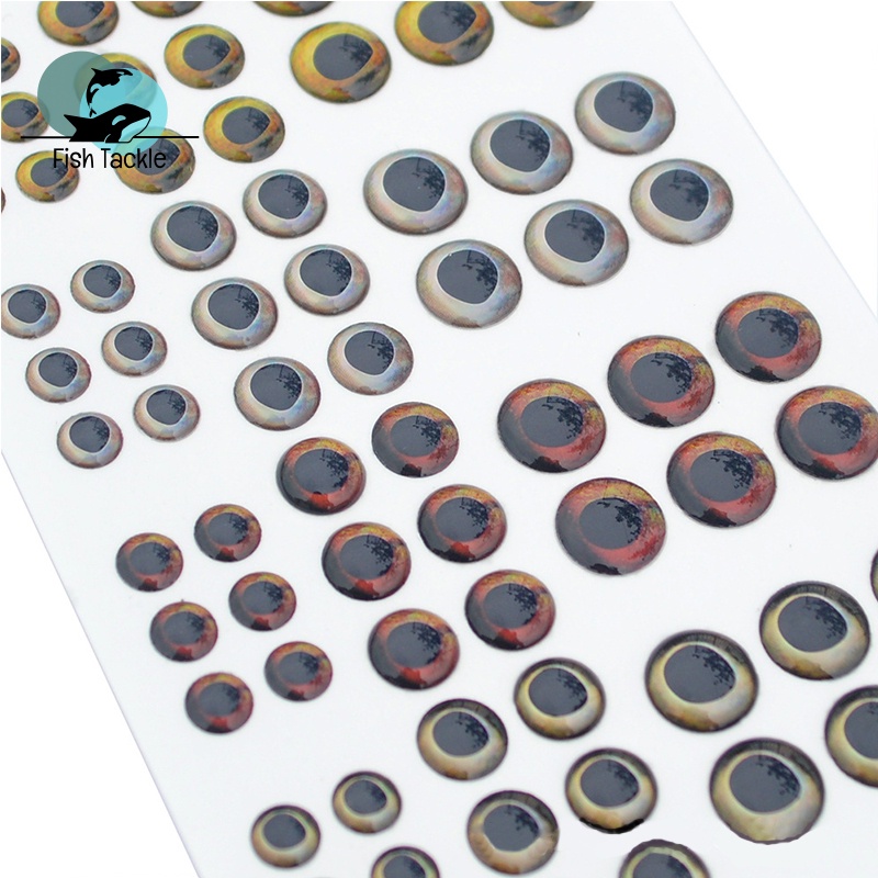 Set 72 Mắt Cá 3D 6mm 8mm 10mm Chất Lượng Cao