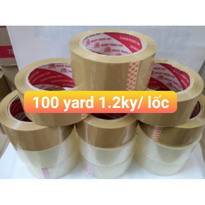 1 Cuộn Băng Keo Trong/vàng 100Y.1,2 ký/ 1 cây 6 cuộn - Đóng Gói Hàng