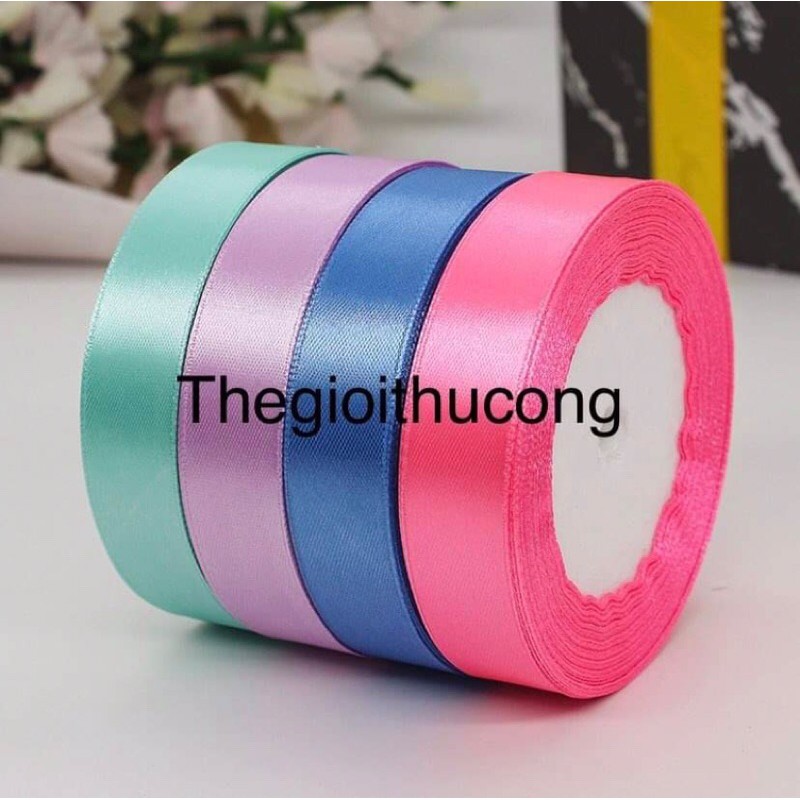 [Bán lẻ giá sỉ]Ruy băng satin lụa bo viền 20mm cao cấp, ribbon, ruybang trang trí