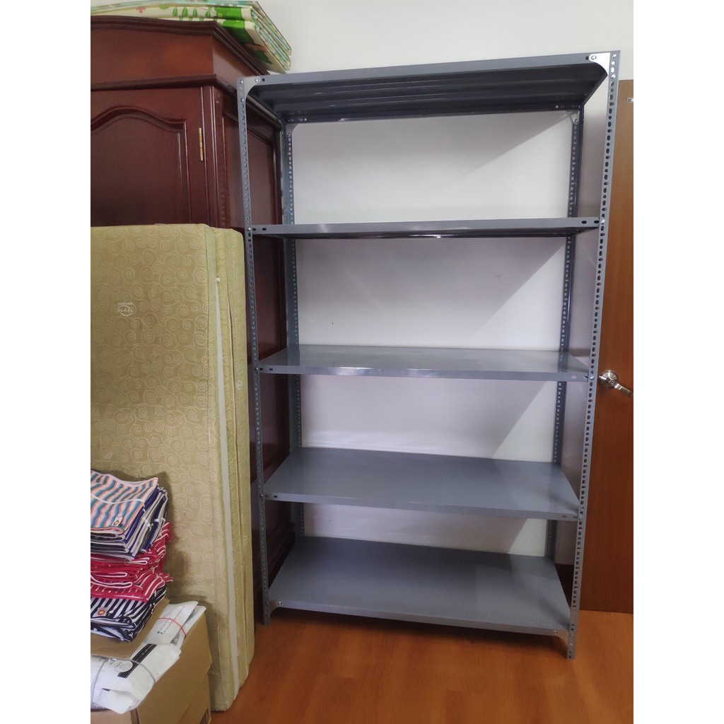 Kệ sắt V lỗ đa năng đựng đồ: Cao 1m8 x dài 1m x rộng 40cm 5 tầng
