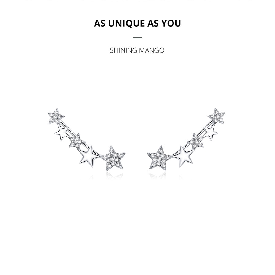 Khuyên tai Bamoer BSE351 bằng bạc hình ngôi sao thời trang