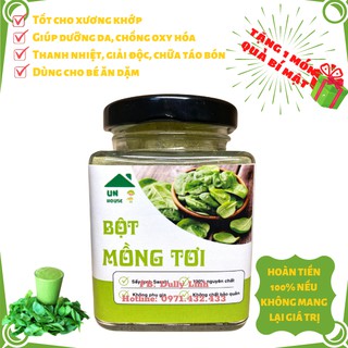 Bột Mồng Tơi Sấy Lạnh Nguyên Chất, Thanh Nhiệt, Tốt Cho Tiêu Hóa, Dùng Cho Bé Ăn Dặm, Hũ Thủy Tinh 150gr