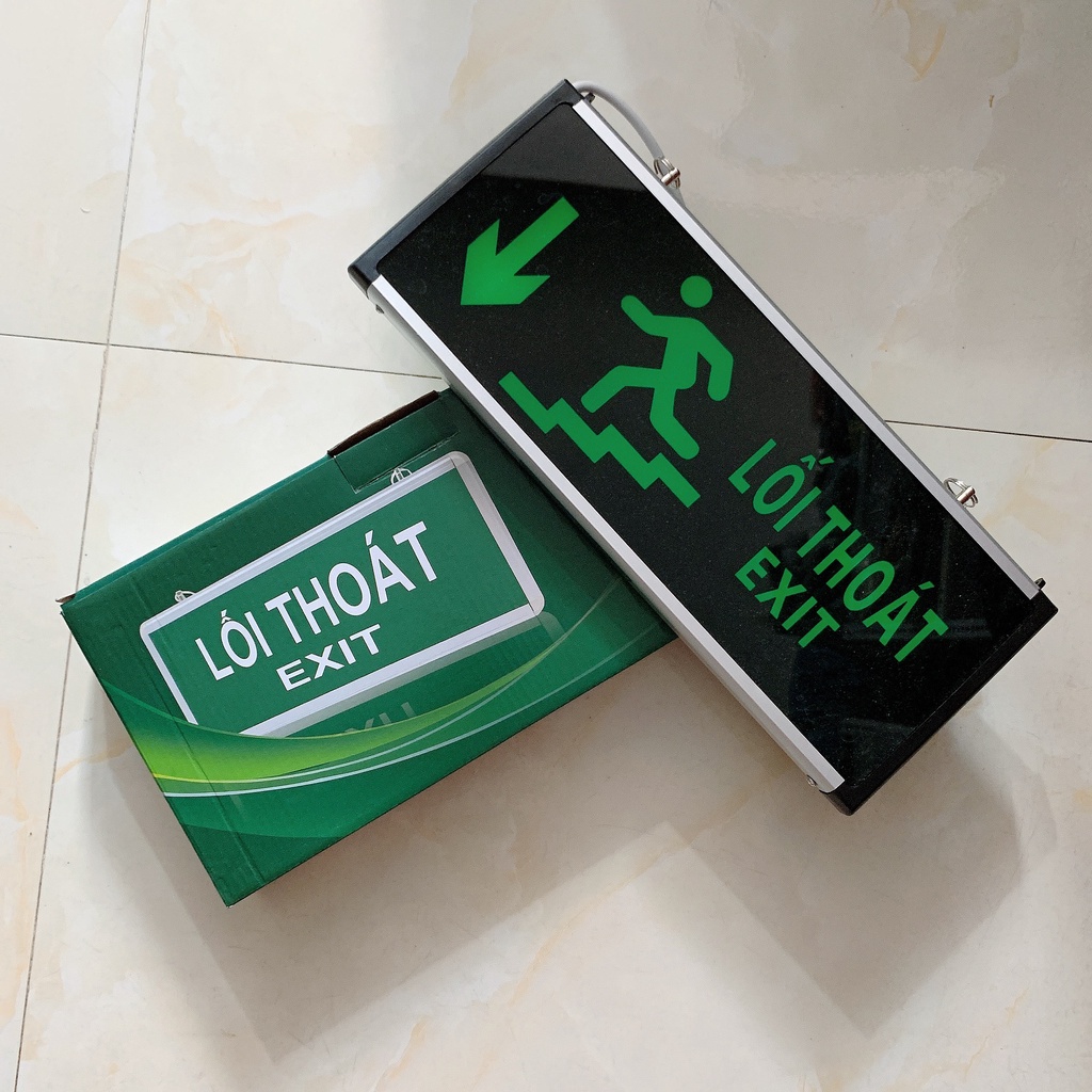 Thiết Bị Phòng Cháy Chữa Cháy - Đèn Exit Chỉ Dẫn Thoát Hiểm Xuống Cầu Thang Bên Trái DEN-TH-06