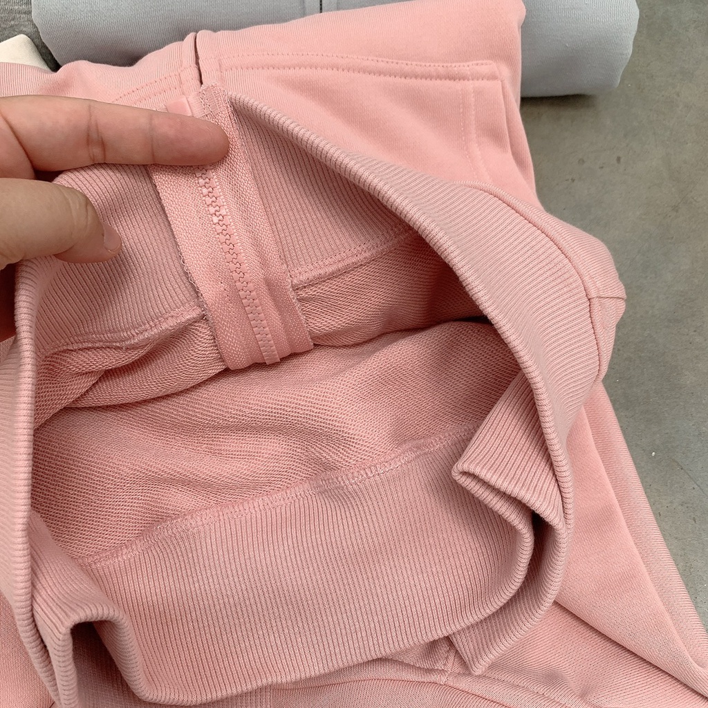 SS0341 Áo khoác - hoodie zip nỉ cua dày dặn chống nắng thêu MON.CO 4 màu