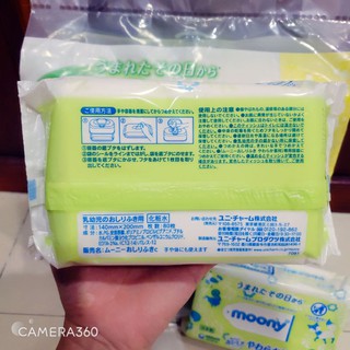 Khăn giấy ướt Moony nội địa Nhật 76 miếng