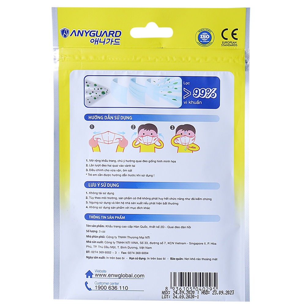 Khẩu trang cho bé Anyguard