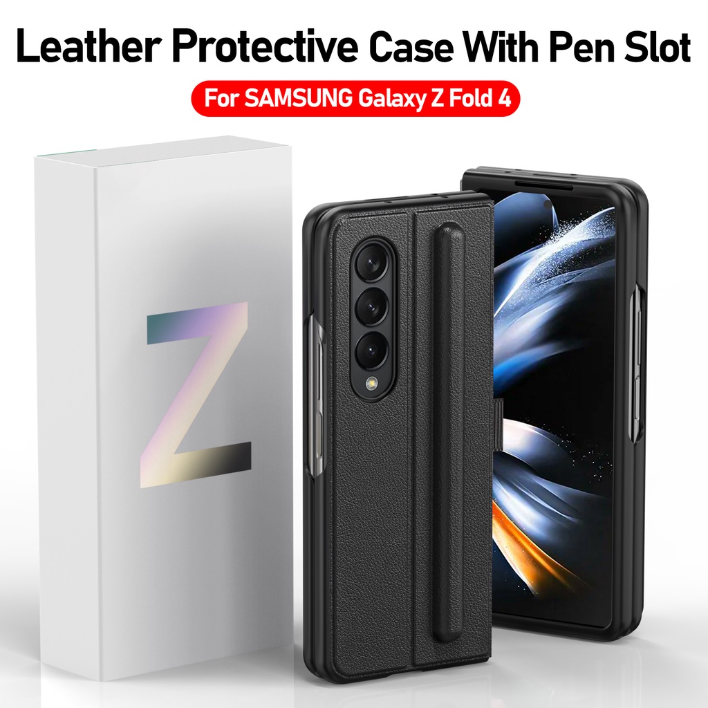 Bao da điện thoại siêu mỏng có ngăn đựng bút tiện lợi cho Samsung Galaxy Z Fold 4 5G Fold4 Z Fold4