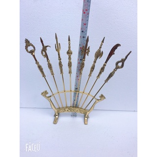 Combô Bộ bát bửu bằng đồng 65cm