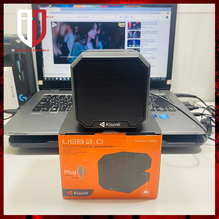 Loa máy tính laptop mini có dây để bàn chính hãng Kisonli I550 loa vi tính nghe nhạc