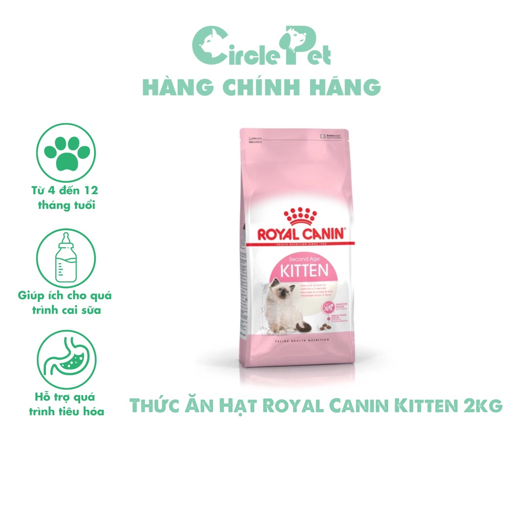 Thức Ăn Hạt Cho Mèo Royal Canin Kitten Giúp Cho Quá Trình Cai Sữa Hỗ Trợ Tiêu Hóa 2kg - Circle Pet
