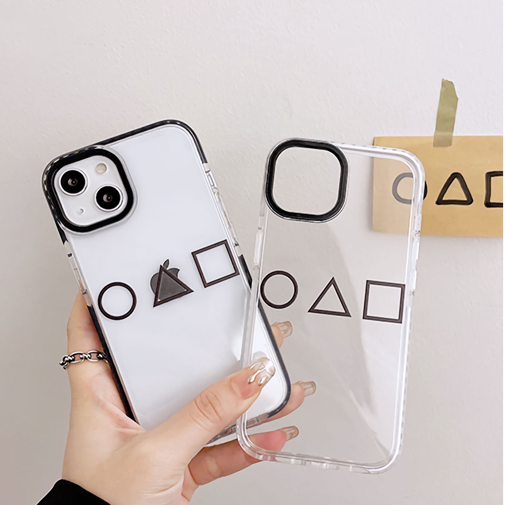 Squid game Simple Candy Color Transparent Clear Soft TPU Case iPhone 13 12 11 Pro Max X Xs Max XR 8 7 Plus SE 2020