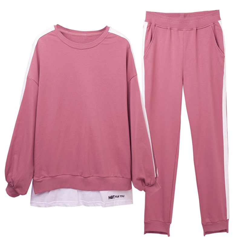 Bộ áo sweater cổ tròn + quần dài thời trang mùa thu đông Hàn Quốc năng động cho nữ | BigBuy360 - bigbuy360.vn