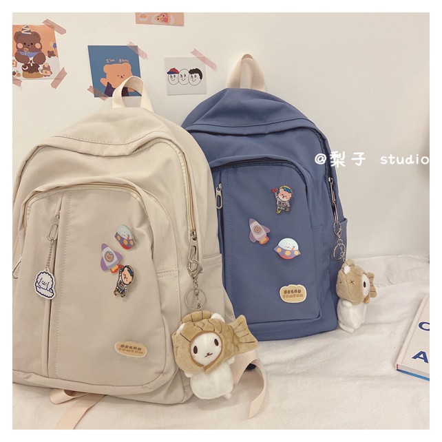 Balo vải balo thời trang TIỆM TÚI CỦA KEM balo nữ Móc khóa Mèo Cá TX134