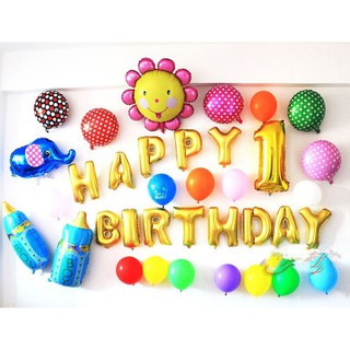 Bộ Bóng Sinh Nhật HBD Cho Bé Yeu