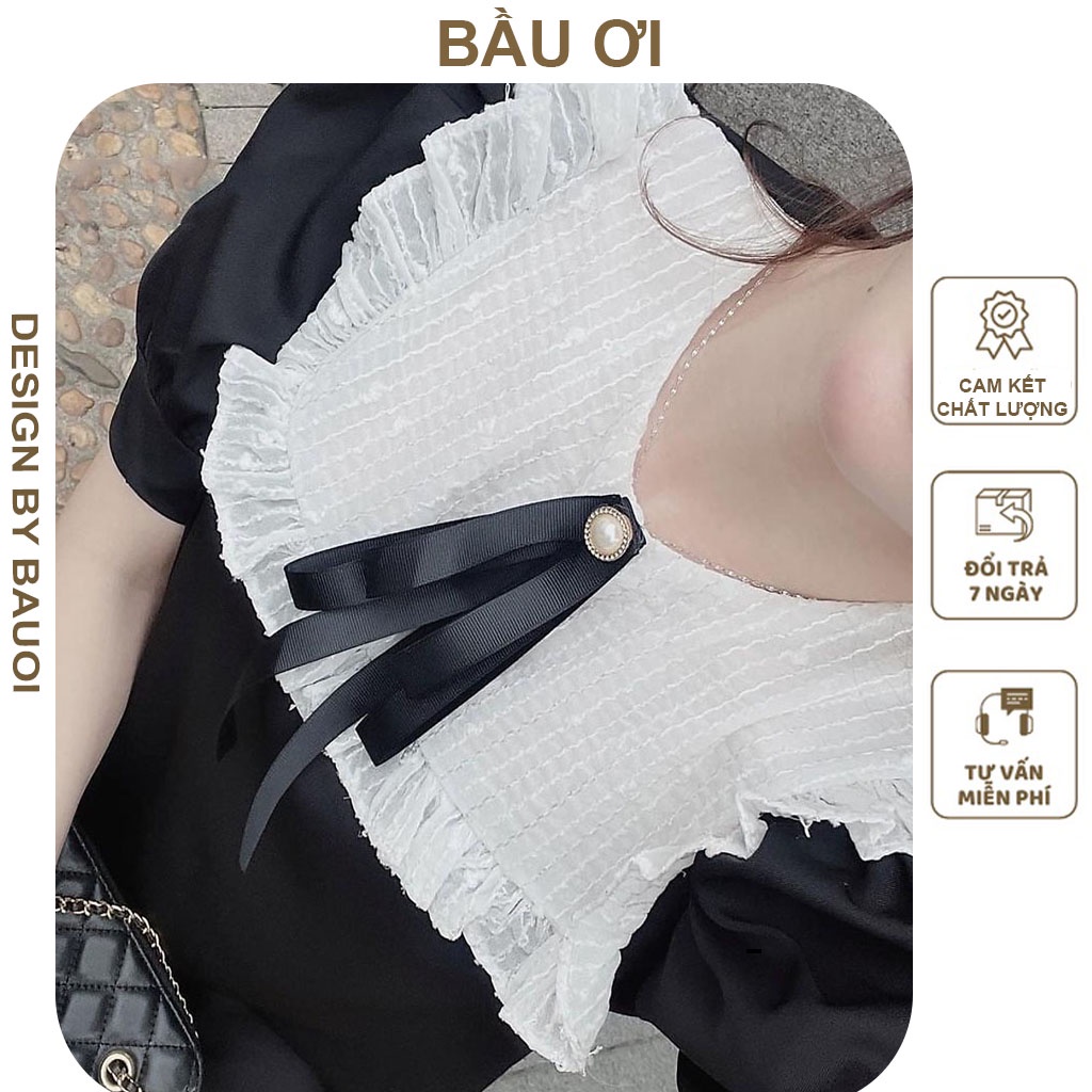 [BAUOII V70] VÁY BẦU CÔNG SỞ DÁNG SUÔNG PHỐI REN TAY BỒNG - ĐẦM BẦU BABYDOLL THỜI TRANG HÀN QUỐC KIỂU DÁNG THANH LỊCH