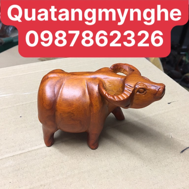 Tượng trâu gỗ hương nguyên khối