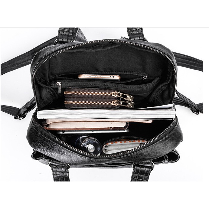 Balo CÔNG SỞ đựng được laptop khổ A4 hoặc Lap 13inch chất mềm form đẹp mã B78 - chỉ còn màu  ĐEN