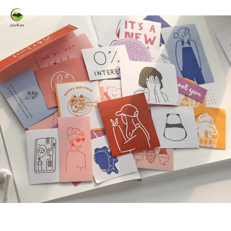 Set 60 giấy dán ghi chú họa tiết hoạt hình dễ thương