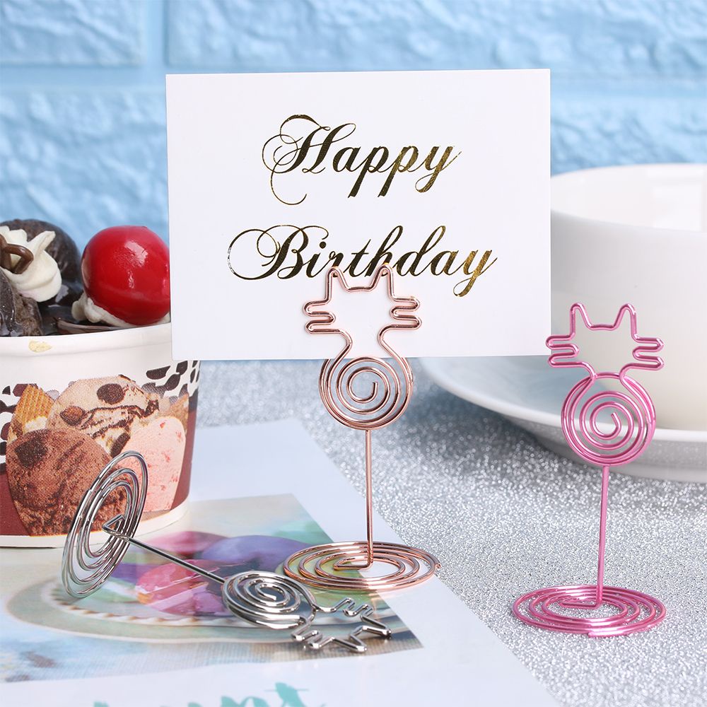 Set 1/ 5 kẹp giấy hình mèo bằng kim loại trang trí để bàn dễ thương