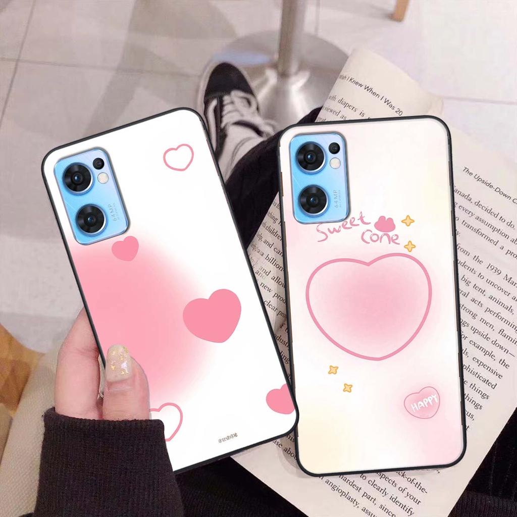 Ốp Oppo Reno7 / Reno7 Z 5G / Reno 7 in hình trái tim, caro kẹo ngọt đầy cá tính siêu đẹp siêu chất