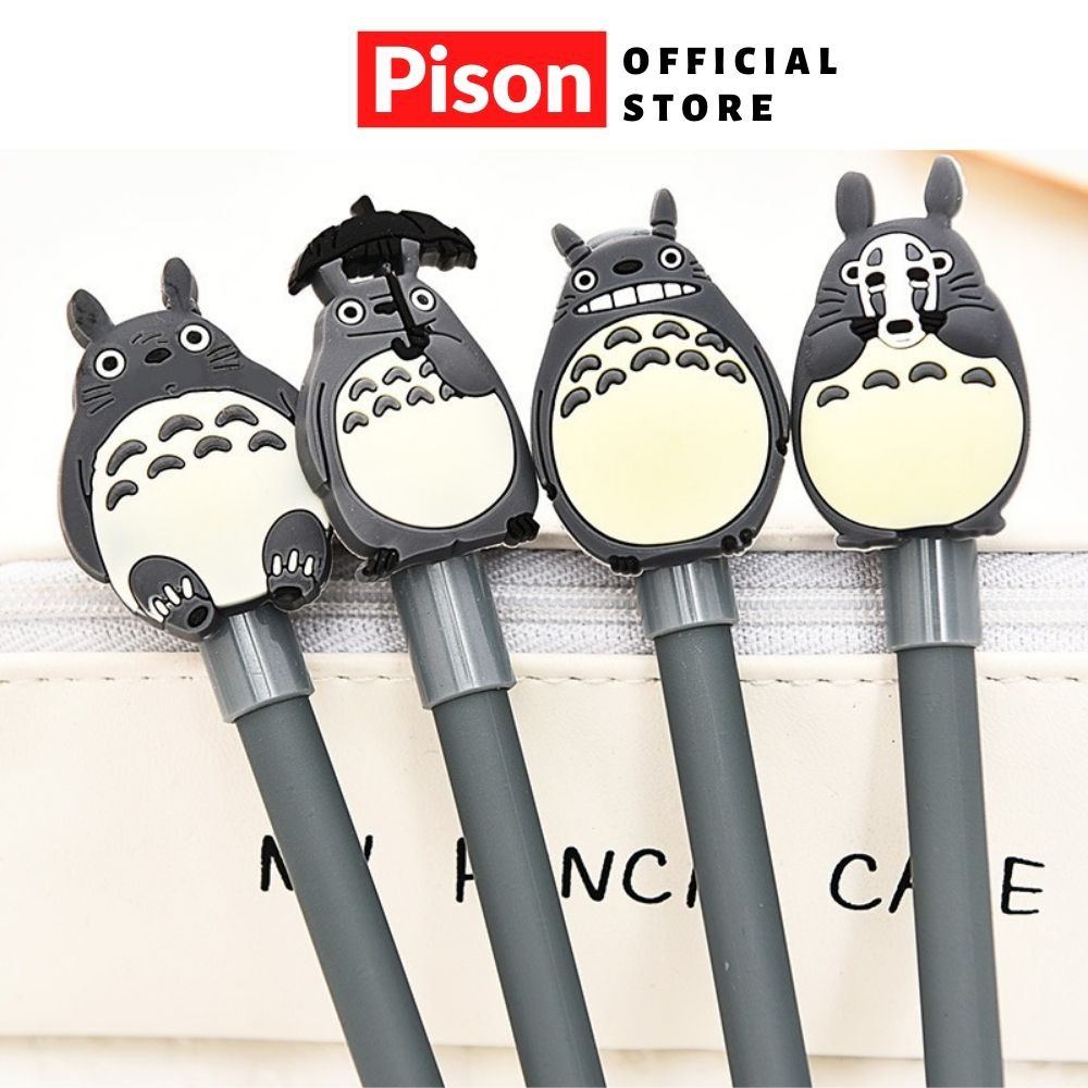 Bút bi nước mực gel hình Totoro Pison, mực đen ngòi kim 0.38mm - PVN1907 - 1 cái