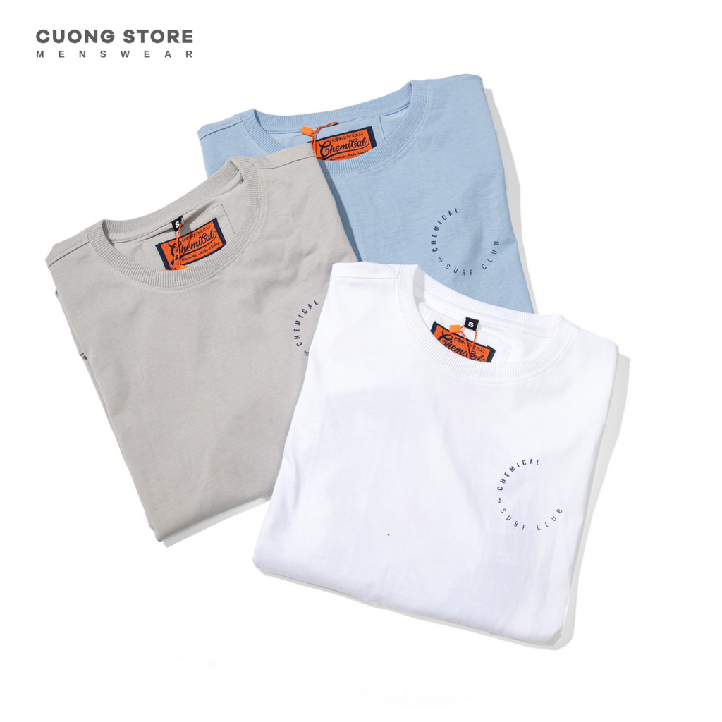 Áo thun cổ tròn unisex Surf Club CHEMICAL 2101018 vải Cotton cao cấp dày dặn form rộng trẻ trung - MENFIT
