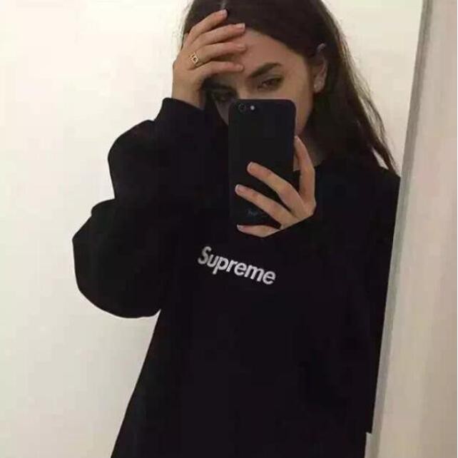 Áo Sweater Vải Cotton Cổ Tròn Thêu Chữ Supreme Thời Trang Cho Nam Nữ | BigBuy360 - bigbuy360.vn