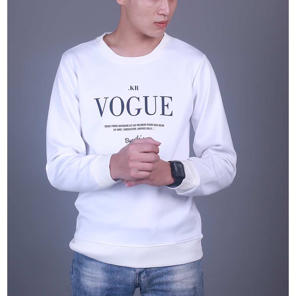 Áo Thu Đông Nam Nữ In Chữ VOGUE - Chất Poly Dày Dặn - MÃ TD75