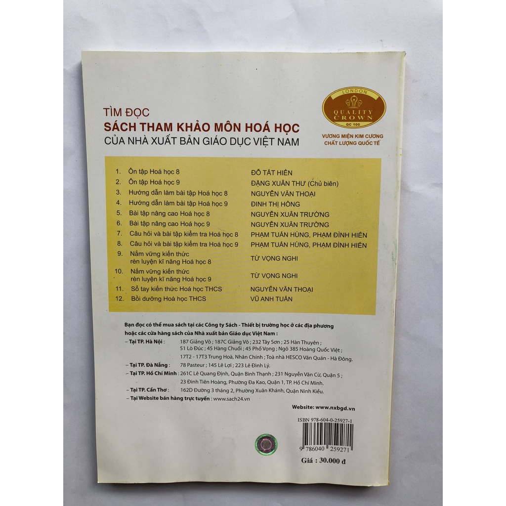 Sách - Vở bài tập hóa học 9 - NXB Giáo dục