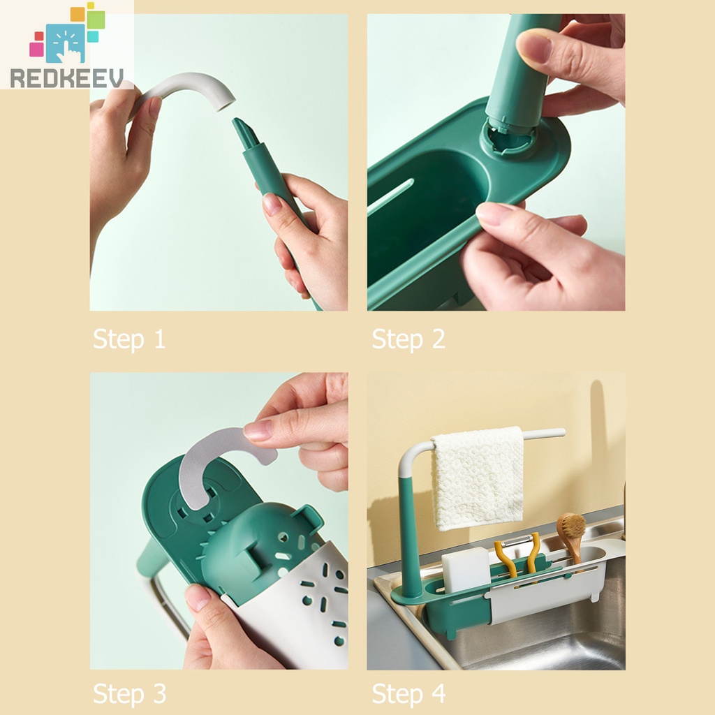 Giá đỡ đựng mút rửa chén bằng nhựa điều chỉnh được