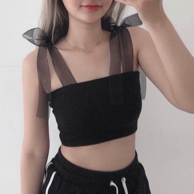 Áo Croptop Ống Dây Ruybang Kèm Ảnh Thật