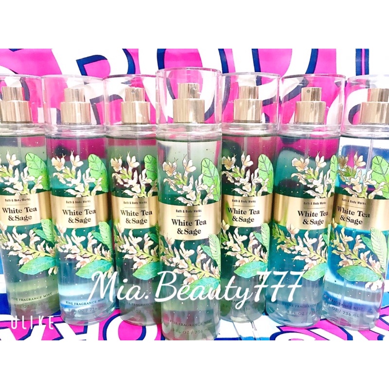 XỊT THƠM TOÀN THÂN WHITE TEA SAGE - BODY MIST BATH AND BODY WORKS FULLSIZE 236ML