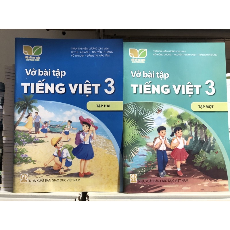 vở bài tập tiếng việt lớp 3 chương trình mới của kết nối trí thức 1 bộ 2 quyển + bao kiếng + bút chì 2b