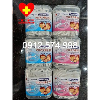 Tăm chỉ nha khoa Oraltana Hộp 50/100 cái Xuất Nhật - chỉ kẽ răng, vệ sinh răng miệng