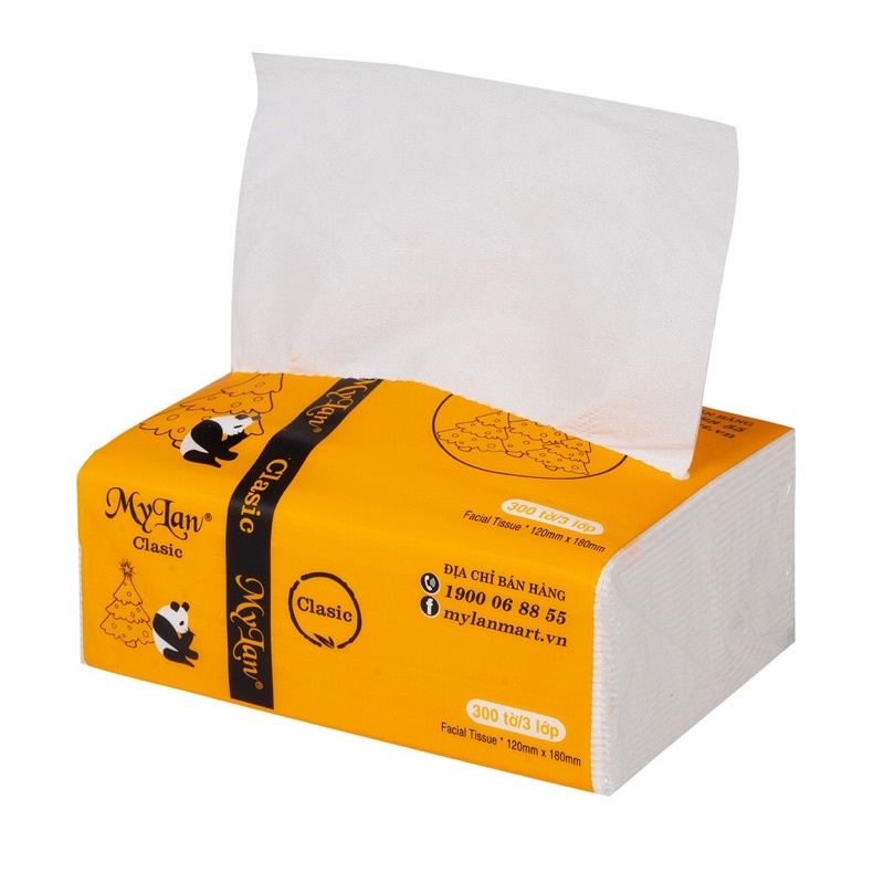 Thùng 30 gói giấy ăn gấu trúc Mylan, khăn giấy rút cao cấp 3 lớp hàng loại 1