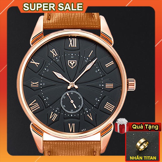 Đồng Hồ Nam Dây Da Yazole - Y02