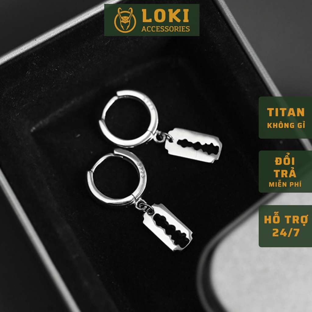 Khuyên tai nam tròn Bạc unisex Loki Accessories đơn giản đẹp nhỏ xinh cao cấp - HT Dao Lam