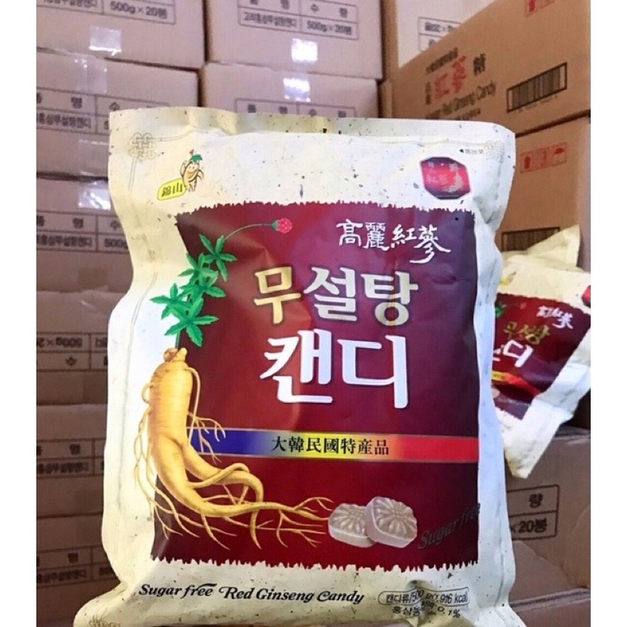 [SỈ] Kẹo Hồng Sâm Không Đường Hàn Quốc, Túi 500gr