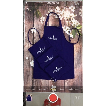 Tạp dề thêu tên logo SPA Nail mi Loại 1