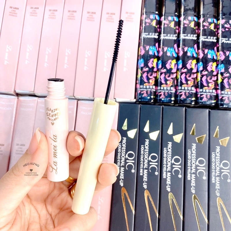 Mascara Siêu Mảnh Tơi Mi Lameila Skinny Microcara Vỏ Hồng 2 màu đen nâu