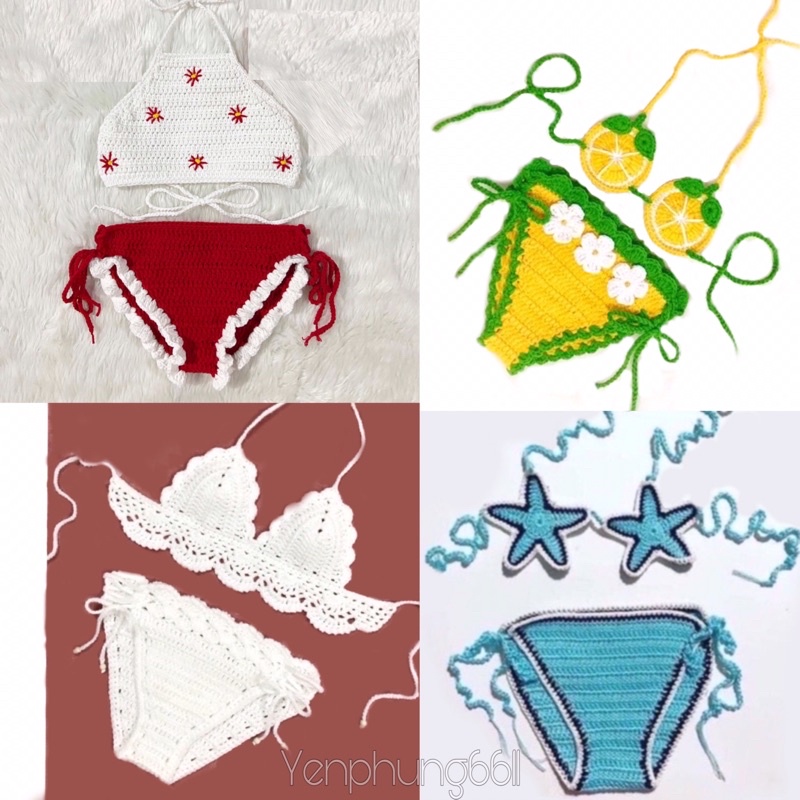 Bikini handmade cho bé  Bikini len cho bé