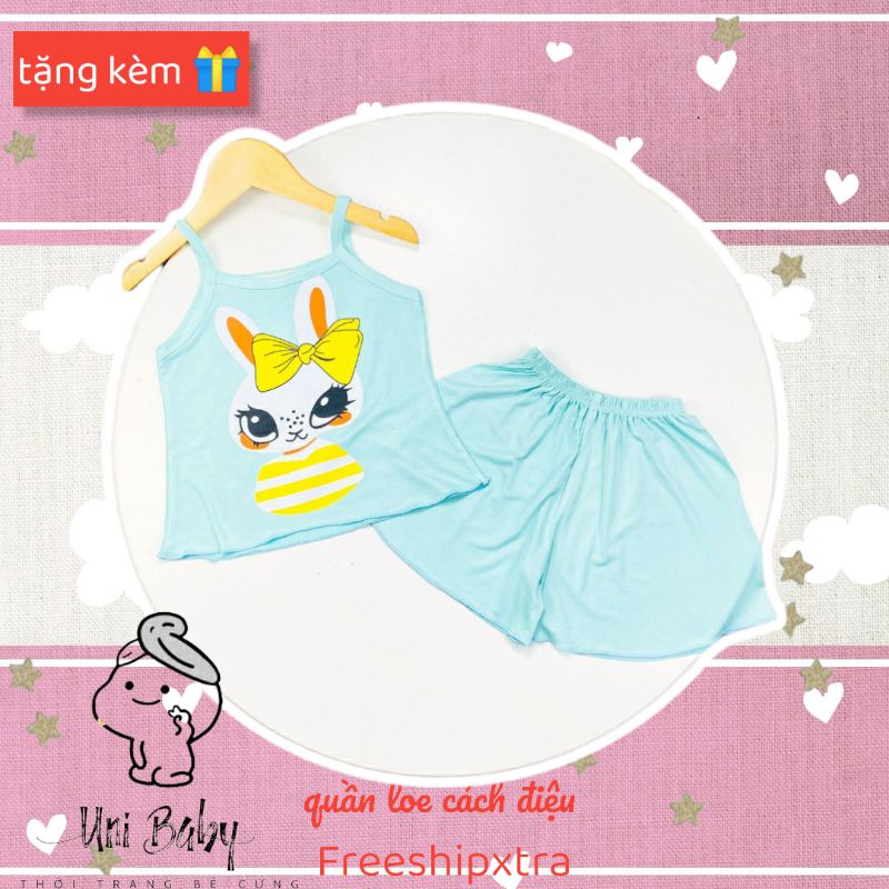 [Bé 7-30kg] Bộ hai dây bé gái minkymom thun lạnh cho bé gái Unibaby - BHD4