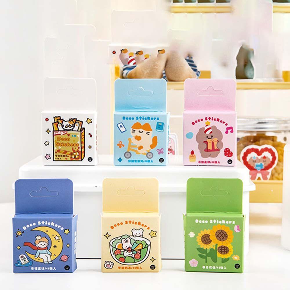 Miếng Dán Trang Trí Sổ Tay Hình Gấu Ăn Vặt Dễ Thương