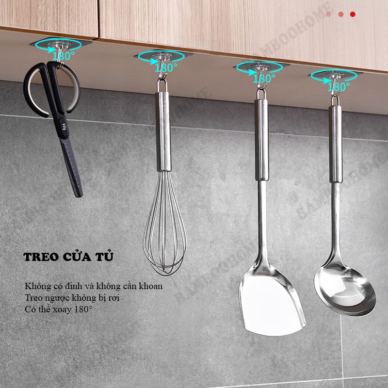 Móc dán tường treo quần áo siêu dính siêu chắc đa năng Bamboo Home