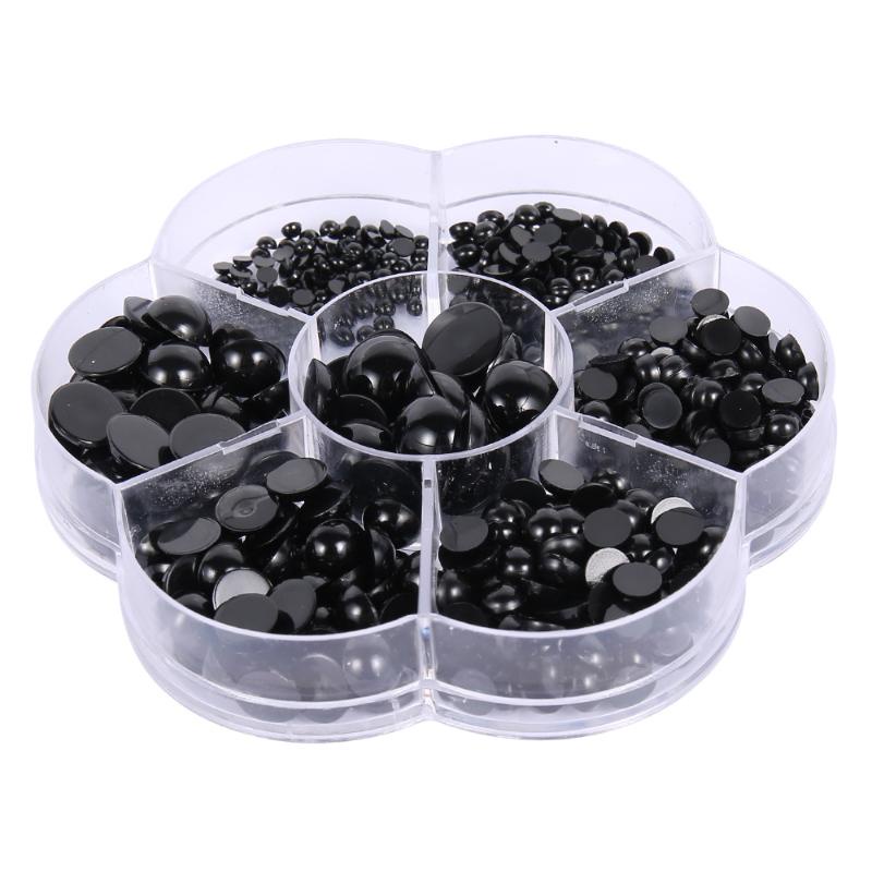 JPRICE 【COD】Bộ 500 Mắt Nhựa Tròn Dẹp Màu Đen Tự Dính Dành Cho Búp Bê
