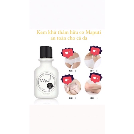 Kem hồng vùng kín, giảm thâm nhũ hoa, nách Maputi White Cream Nhật Bản 100ml